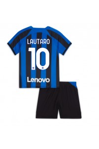 Inter Milan Lautaro Martinez #10 Babyklær Hjemme Fotballdrakt til barn 2022-23 Korte ermer (+ Korte bukser)
